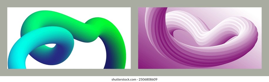 Fondo volumétrico Abstractas. Cordones. conjunto de dos ilustraciones. Pasta dental en un tubo. Minimalismo. Fondo moderno creativo. Diseño de la cubierta, Fondo de pantalla, fondo. eps Vector.