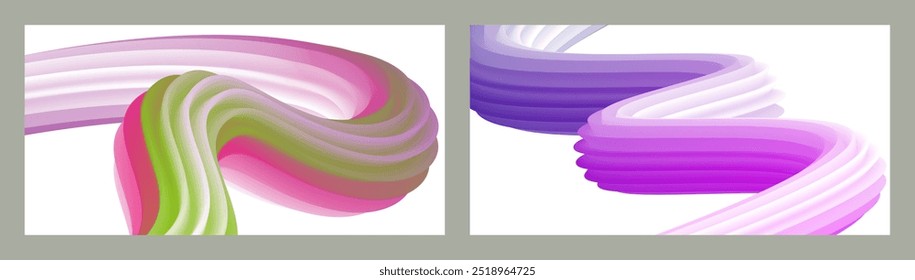 Abstract volumetric background. Cords. set of two illustrations. Toothpaste in a tube. Minimalism. Creative modern background. Cover design, wallpaper, background. eps vector.