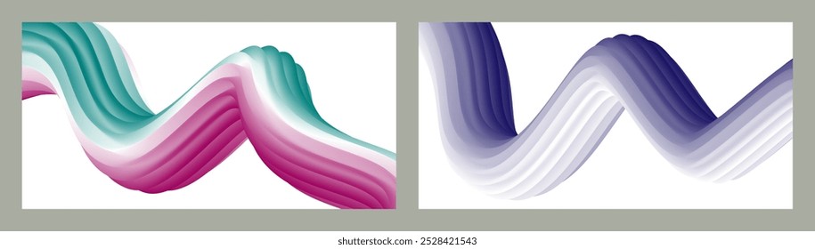 Abstract volumetric background. Cords. set of two illustrations. Toothpaste in a tube. Minimalism. Creative modern background. Cover design, wallpaper, background. eps vector.