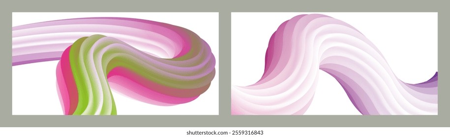 Abstract volumetric background. Cords. set of two illustrations. Toothpaste in a tube. Minimalism. Creative modern background. Cover design, wallpaper, background. eps vector.