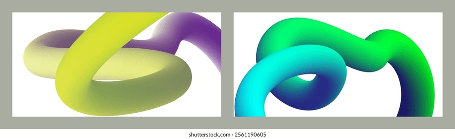 Abstract volumetric background. Cords. set of two illustrations. Toothpaste in a tube. Minimalism. Creative modern background. Cover design, wallpaper, background. eps vector.