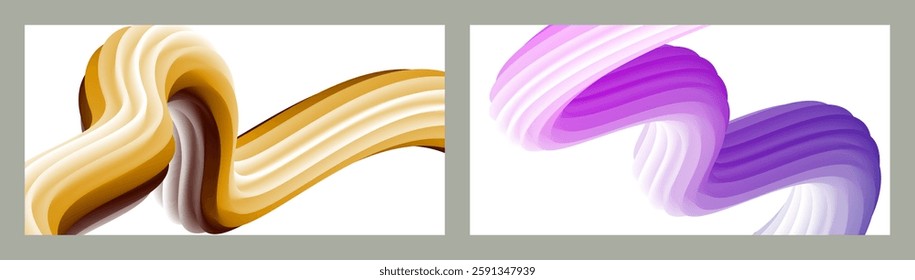 Abstract volumetric background. Cords. set of two illustrations. Toothpaste in a tube. Minimalism. Creative modern background. Cover design, wallpaper, background. eps vector.
