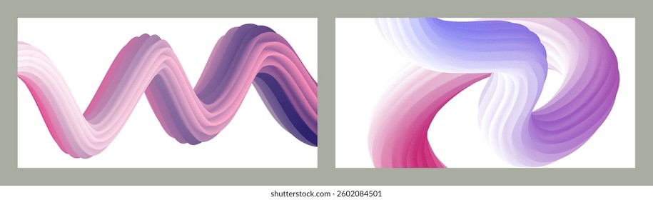 Abstract volumetric background. Cords. set of two illustrations. Toothpaste in a tube. Minimalism. Creative modern background. Cover design, wallpaper, background. eps vector.