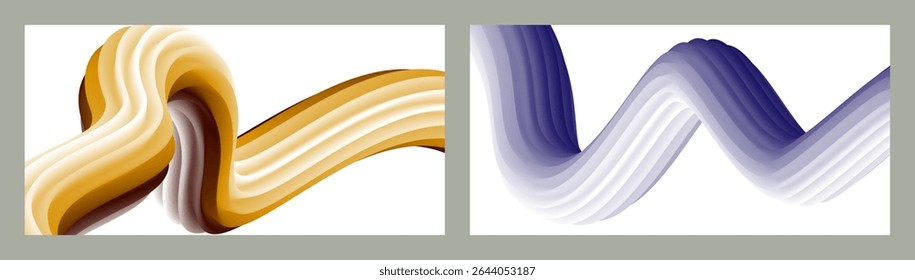 Resumo volumétrico. Cords. conjunto de duas ilustrações. Pasta de dente em um tubo. Minimalismo. Fundo moderno criativo. Projeto da tampa, papel de parede, fundo. eps vetor.