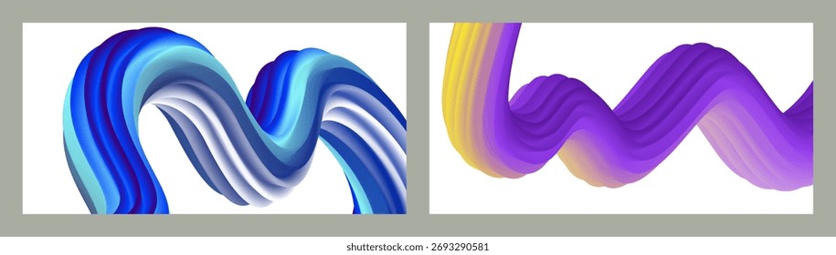 Abstract volumetric background. Cords. set of two illustrations. Toothpaste in a tube. Minimalism. Creative modern background. Cover design, wallpaper, background. eps vector.