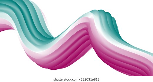 Abstract volumetric background. Cords. Tube toothpaste. Minimalism. Creative modern background. Cover design, wallpaper, background. EPS vector.