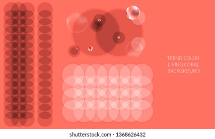 Abstract volumetric elements on coral color background banner pattern trendy style futuristic image art new