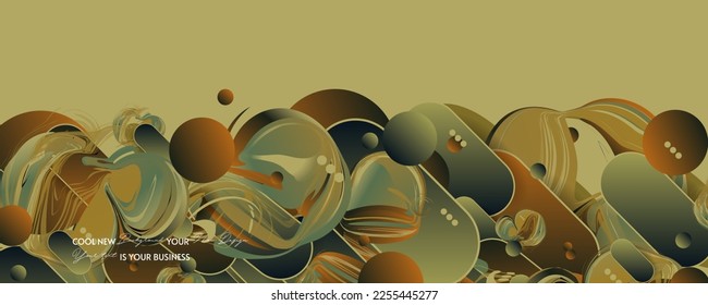 Abstract volumetric forms in the creative universal artistic background. Trendy Graphic Design for banner, poster, cover, invitation, placard, brochure