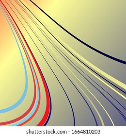 Fondo geométrico abstracto volumétrico. delgadas líneas torcidas en movimiento