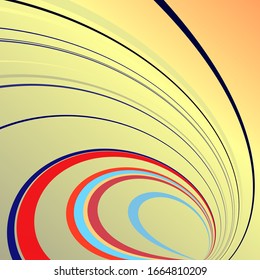 Fondo geométrico abstracto volumétrico. delgadas líneas torcidas en movimiento