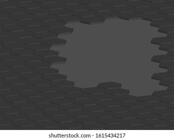 Abstract volumetric hexagons. Vector illustration.