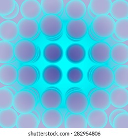Abstract volumetric objects in neon colors