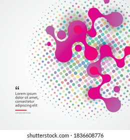 Abstract volumetric purple molecules on a white background