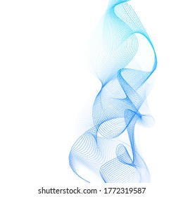 Abstract volumetric shapes of many particles. The smooth movement of geometric shapes in space. Stock vector illustration.