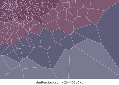 Abstract voronoi background with geometric cells and a colorful gradient in purple shades