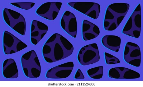 Abstract voronoi blocks cell pattern. 3D geometric vector background design