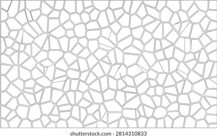 Abstract voronoi cell seamless pattern with cracked stone mosaic linear layout vector texture background.eps

