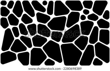 Abstract Voronoi Cellular Pattern With Polygonal Line Mesh Structure