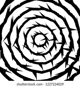Abstract vortex circular white and black line background. Vector illustration for design your website. circles in barbed wire