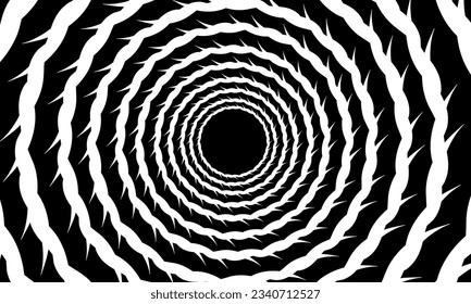 fondo oscuro vórtice abstracto. ilusión espiral monocromática