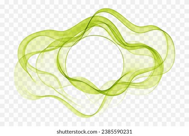 Abstract vortex energy circle. Green wave design element,frame.