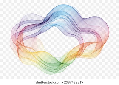 Abstract vortex energy circle. Rainbow wave color design element, frame.