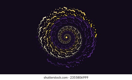 Abstract vortex festival spiral ball background in light pink, purple, dark background. This creative background can be used as a banner or flyer poster.