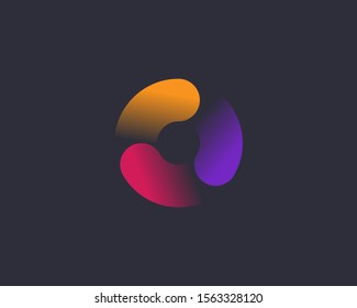 Abstract vortex spin logo icon design abstract modern minimal gradient line art illustration. Sun flower swirl colorful vector emblem sign symbol mark logotype for dark background