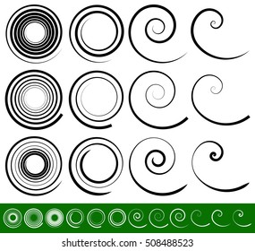 Abstract vortex, spiral element(s). Geometric circular illustration