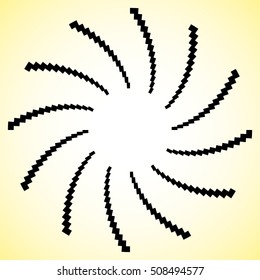 Abstract vortex, spiral element(s). Geometric circular illustration