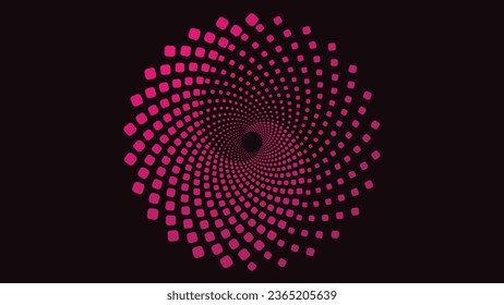 Abstract vortex spiral pink color background. This creative style spiral spinning ball background. This pink dotted spiral spinning background for your festival project. This can be used as symbol.