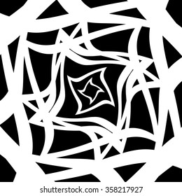 Abstract vortex, swirly, spirally graphic. Monochrome vector image.