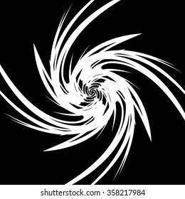 Abstract vortex, swirly, spirally graphic. Monochrome vector image.