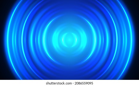 Círculo de vortext abstracto. Las olas de la cima del agua. Ola sonora. Efecto de impacto.