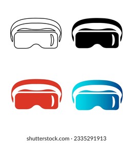 Abstract VR Headset Silhouette Illustration, can be used for business designs, presentation designs or any suitable designs.