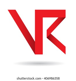 Abstract VR symbol with shadows isolated on white background