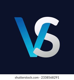 Resumen de la plantilla de diseño del logotipo de la letra VS. Ilustración del logotipo del vector.
