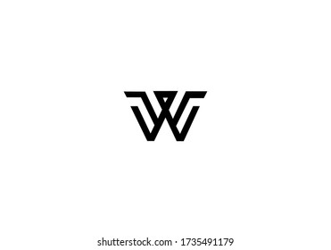 vector de diseño de alfabeto W abstracto