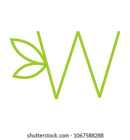 abstract w letter leaf design vector