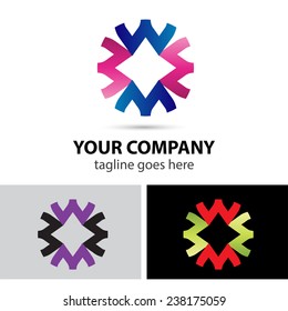 Abstract W letter logo 