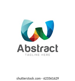 Abstract W letter logo