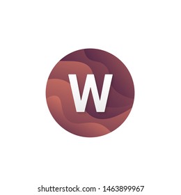 Abstract W letter logo circle shape company sign layered round icon trendy logotype vector design.