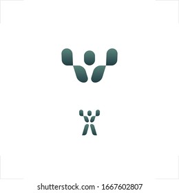 abstract W letter logo initial liquid design