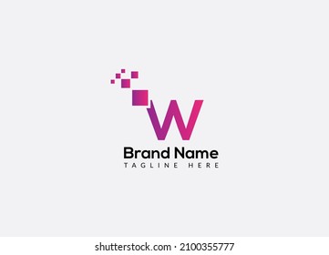 Abstract W letter modern initial lettermarks logo design