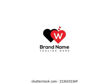 Resumen Letra W letras iniciales modernas marcas de identidad diseño de logotipo de amor
