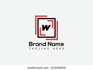 Abstract W letter modern initial logo design