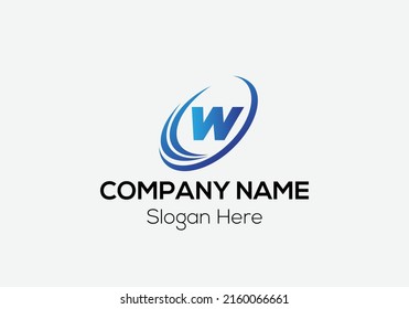 Resumen Letra W diseño de logotipo inicial moderno