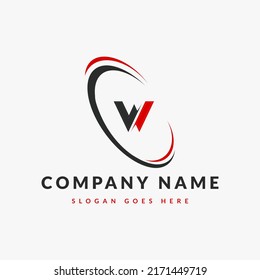 Abstract W letter modern initial unique logo design template