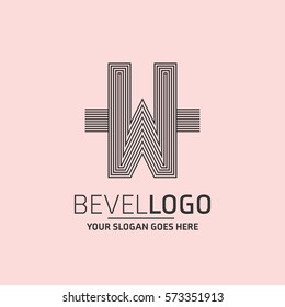 Abstract W letter vector logo icon template