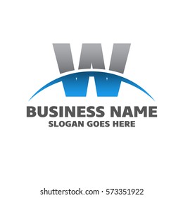 Abstract W letter vector logo icon template